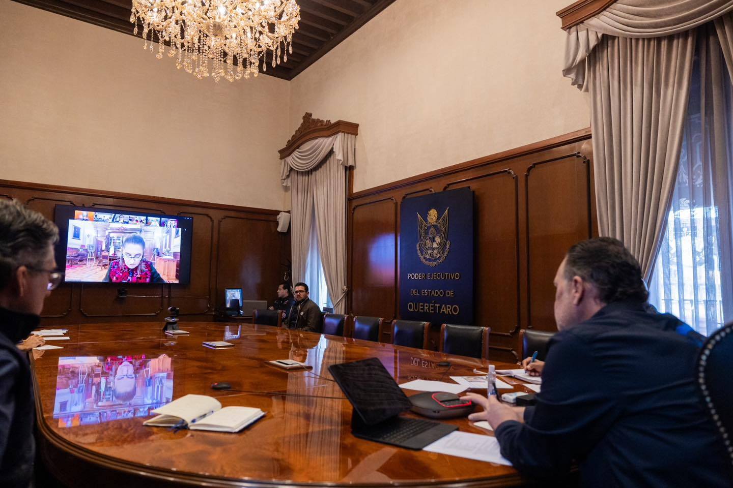 Participa Gobernador en reunión con la Presidenta por afectaciones de lluvias