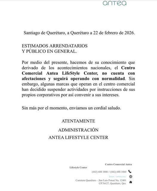 Antea LifeStyle Center continuará operando con normalidad