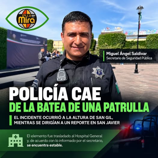 Policía cae de la batea de una patrulla rumbo a un reporte en San Javier